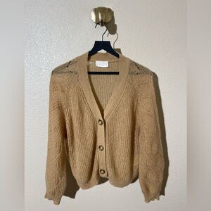 I Blues Women's Tan Cardigan Sweater